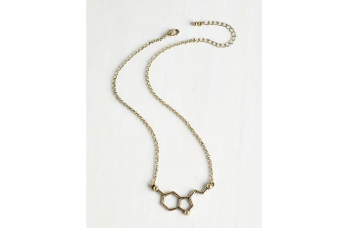 Cool geek jewelry that's fun and affordable, like this love molecule necklace