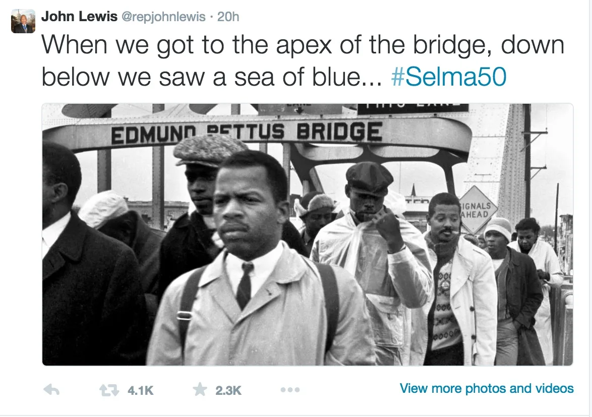 Explaining #selma50 to kids with Congressman John Lewis’s own Twitter feed