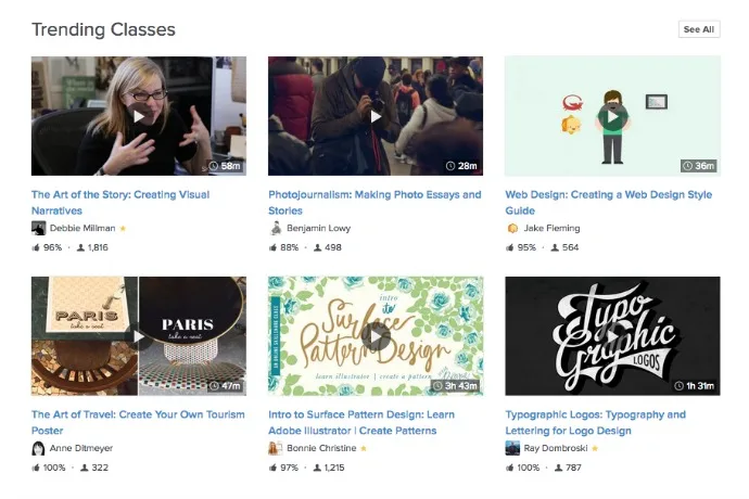 Skillshare offers cool online classes you can take whenever you want