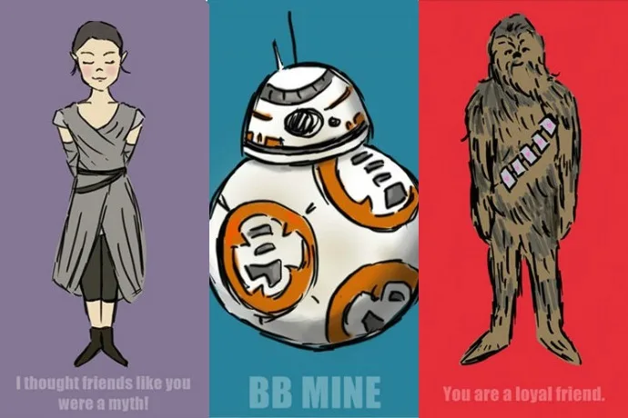 Cool Star Wars Force Awakens printable Valentines on Etsy