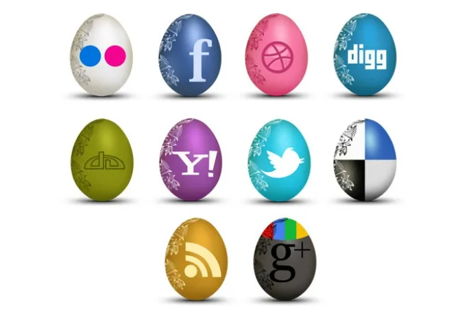 Free social media Easter egg icons