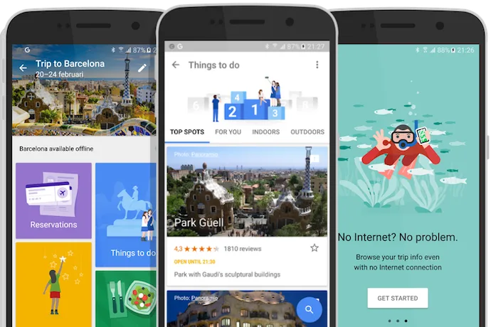 Plan an amazing vacation, and access your info even without wifi, with the free Google Trips app.