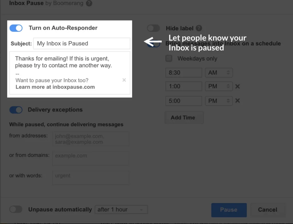 How to use the new Inbox Pause feature in Gmail to help you better manage your time. Genius! | coolmomtech.com