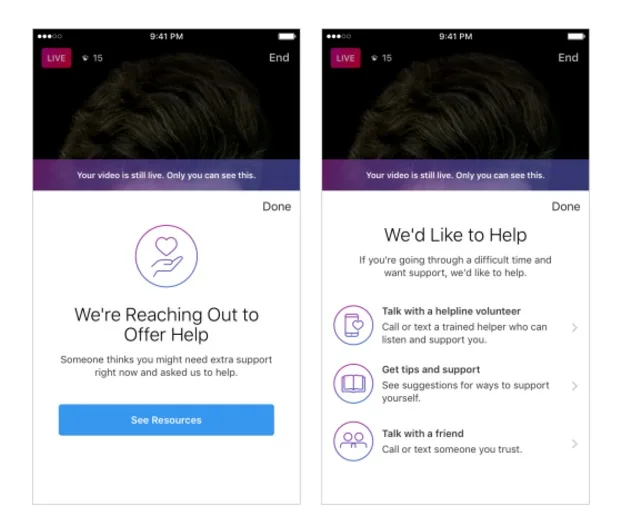 Instagram Live safety feature Instagram Live safety feature