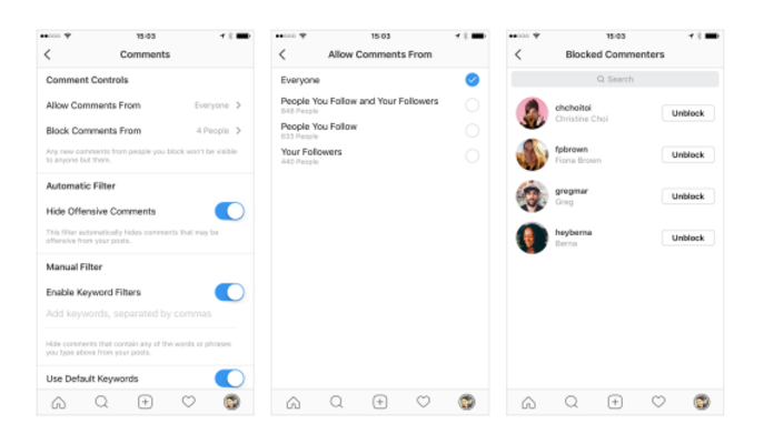 Instagram comment control Instagram comment control