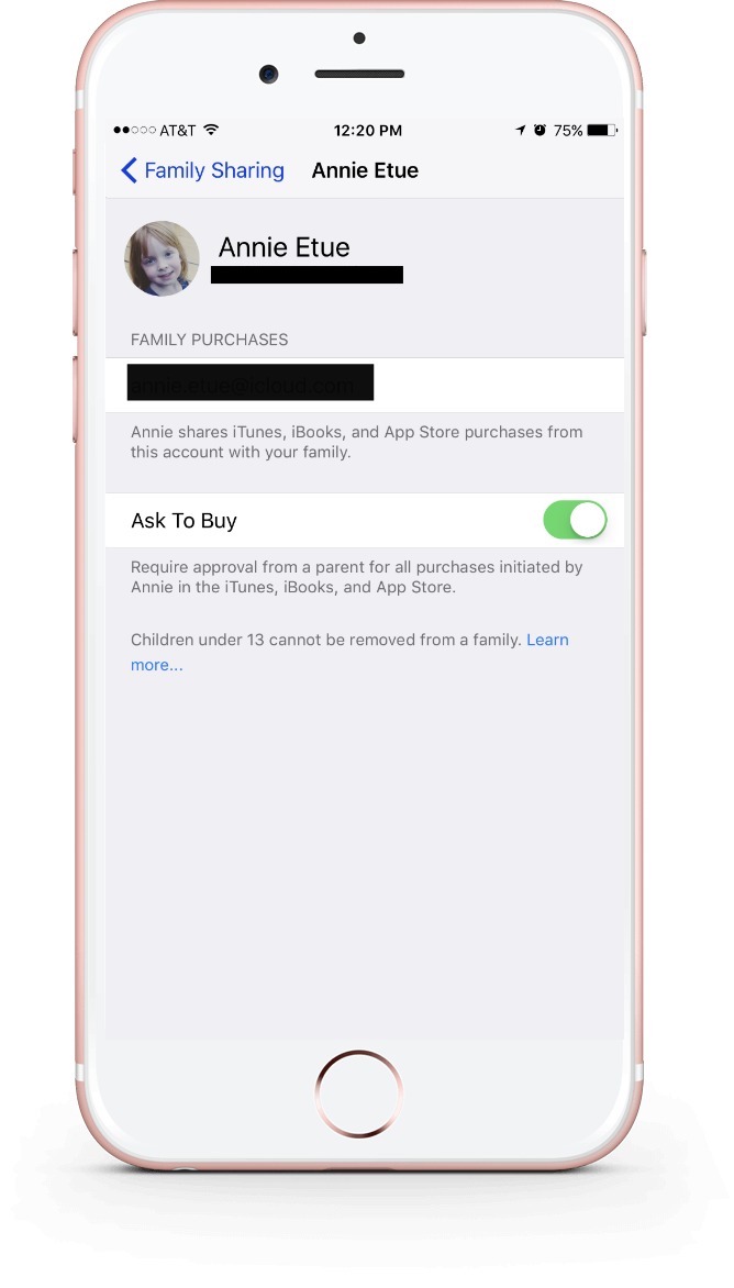 How to turn on Ask to Buy, by accessing your Family Sharing page How to turn on Ask to Buy, by accessing your Family Sharing page