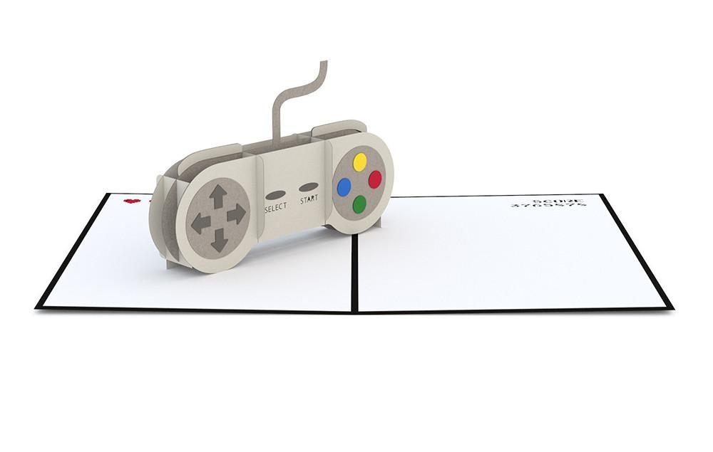 Geeky Valentine's Day cards: 3-D game controller card Geeky Valentine's Day cards: 3-D game controller card