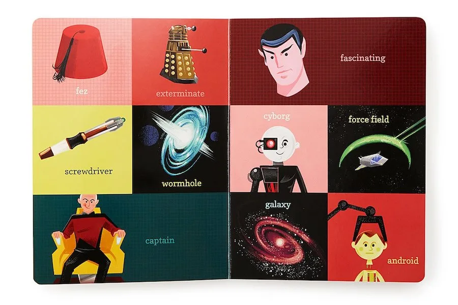 Cyborg, wormhole, exterminate…and 97 other first words little geeks need to know.