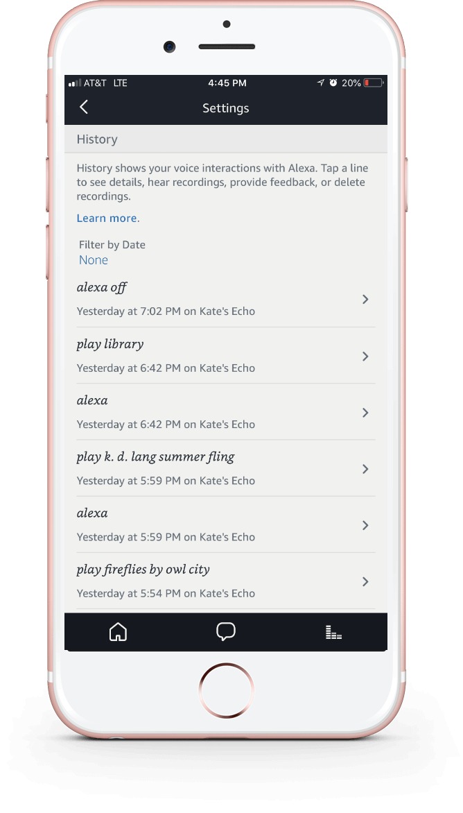 How to delete recorded conversations on Amazon's Alexa: Search your history for all recorded data.