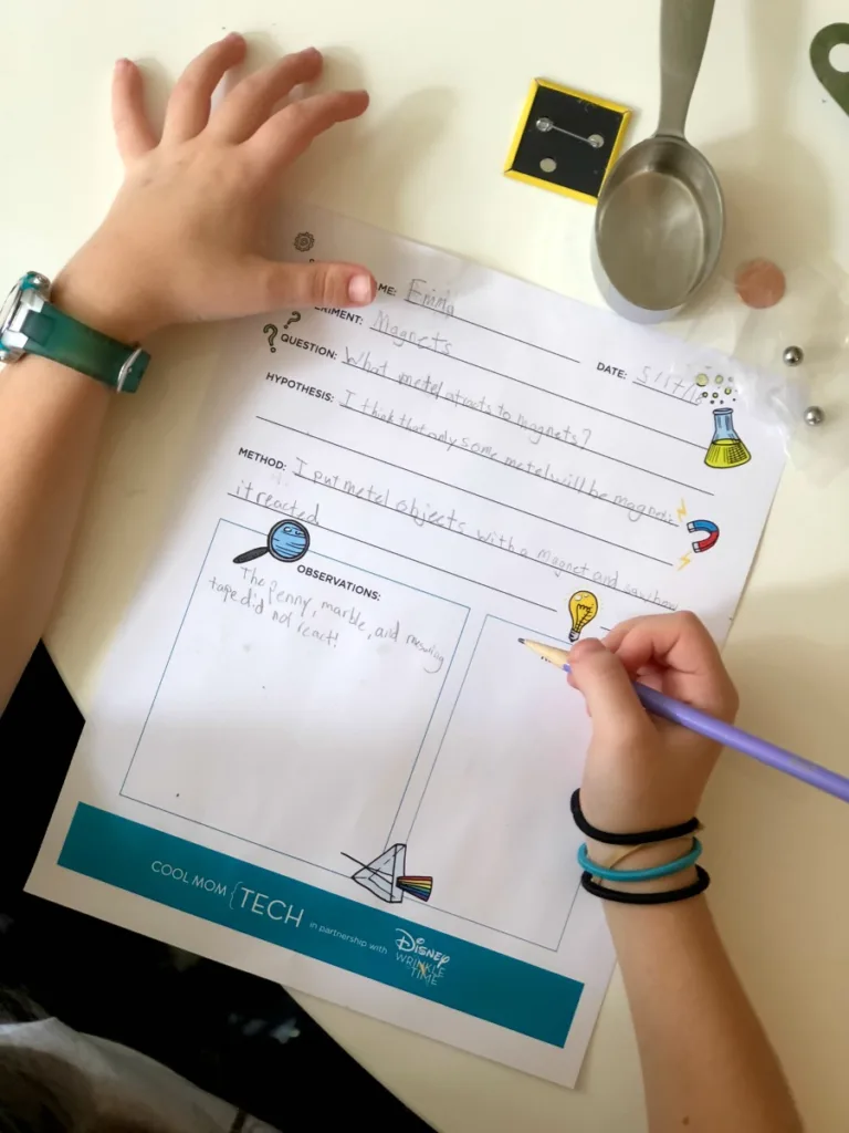 Free printable scientific recording worksheet for kids | Cool Mom Tech in partnership with Disney's A Wrinkle in Time