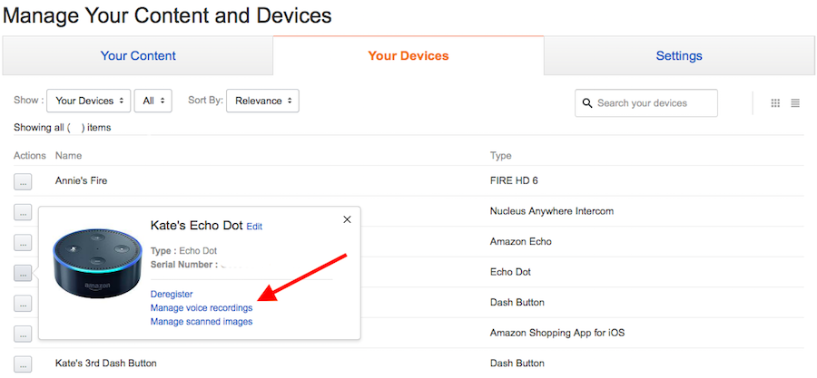 How to delete recorded conversations on Amazon's Alexa: web-based method