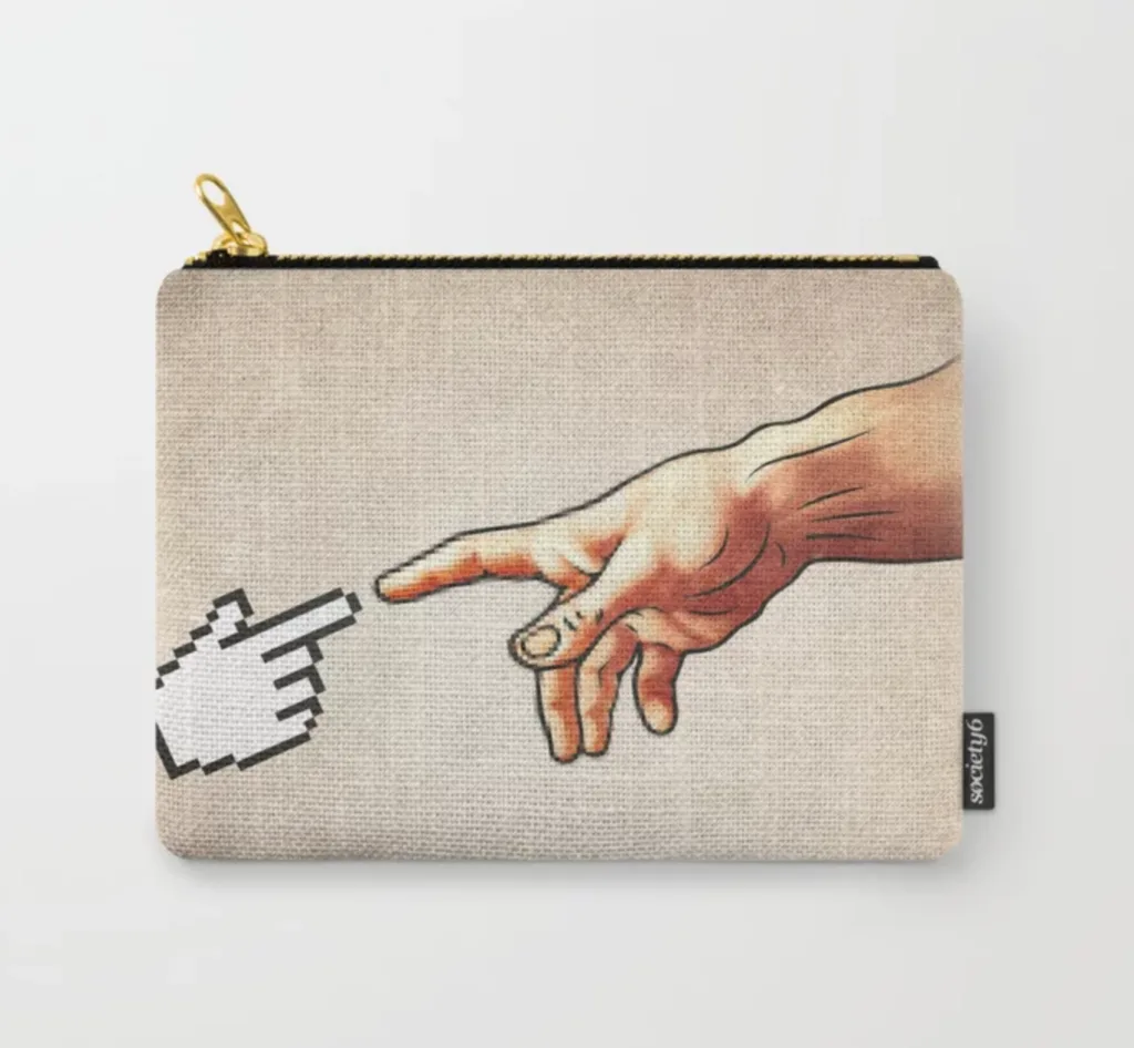 Delightfully geeky gifts under $20 | Creation of Adam Parody Pouch Delightfully geeky gifts under $20 | Creation of Adam Parody Pouch