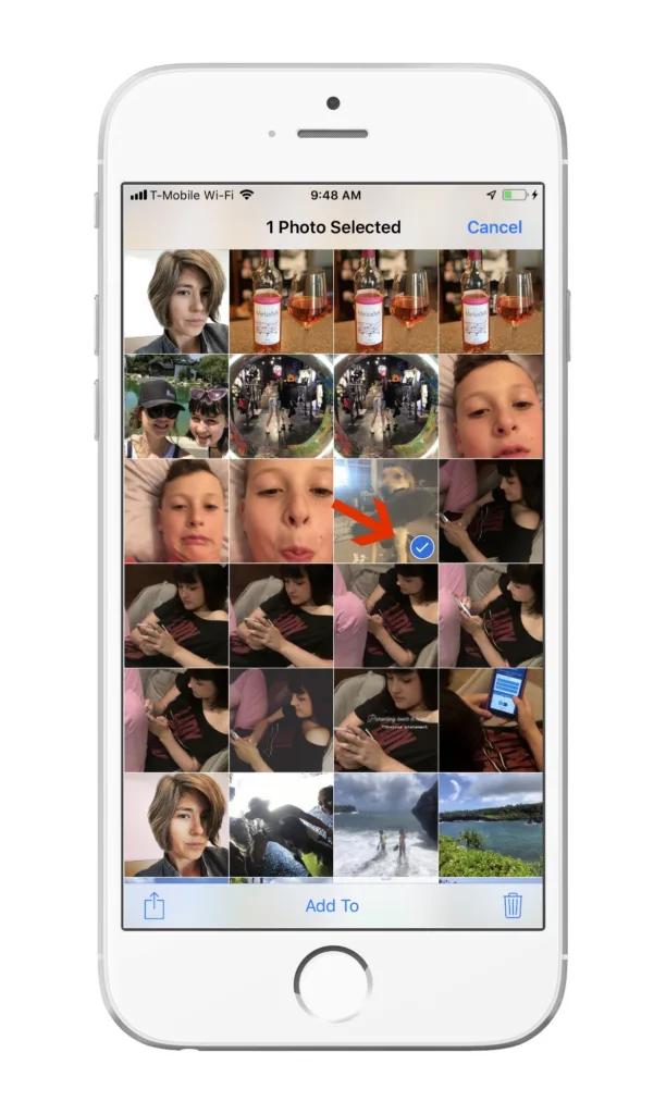 Here's how to hide a photo on your iPhone: Step 2