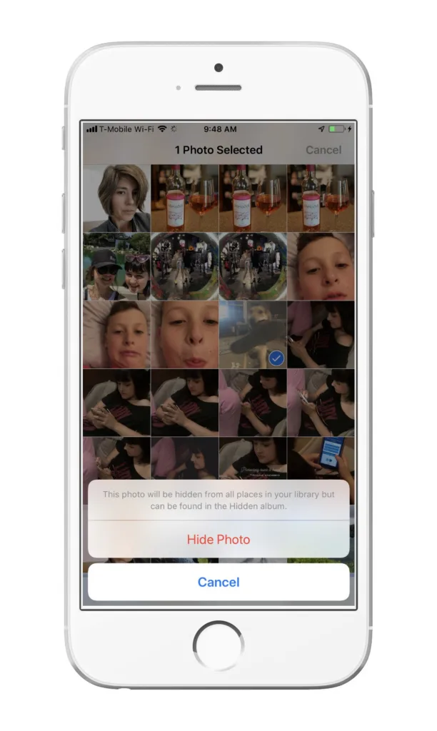 Here's how to hide a photo on your iPhone: Step 4
