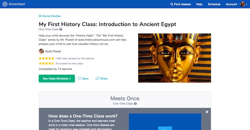 Outschool: Take top-notch classes on topics that range from fun to fully academic, from home!