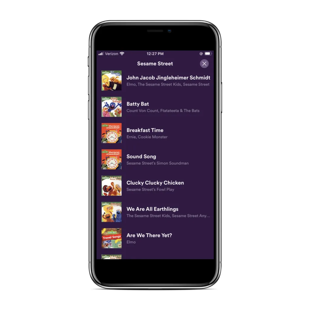 Spotify Kids app: We love the hand-curated playlists.