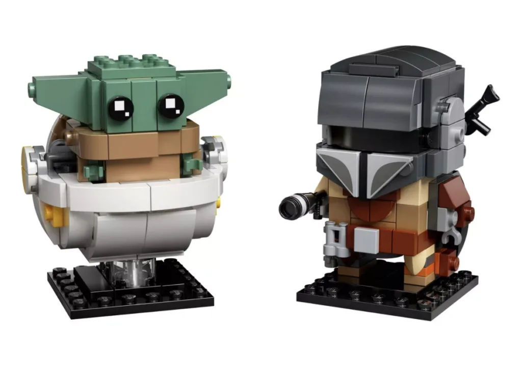 Baby Yoda and Mandalorian BrickHeadz