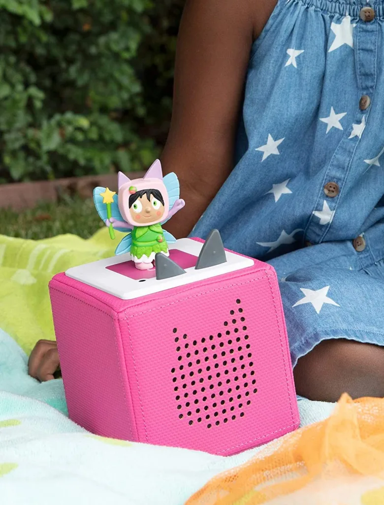 The Tonies screen free entertainment center and music player for kids. Lots of licensed characters plus originals like this cute fairy The Tonies screen free entertainment center and music player for kids. Lots of licensed characters plus originals like this cute fairy
