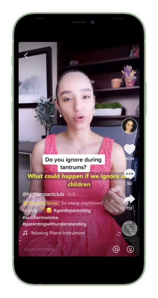 My favorite Tiktok parenting experts: Marcela Collier @highimpactclub