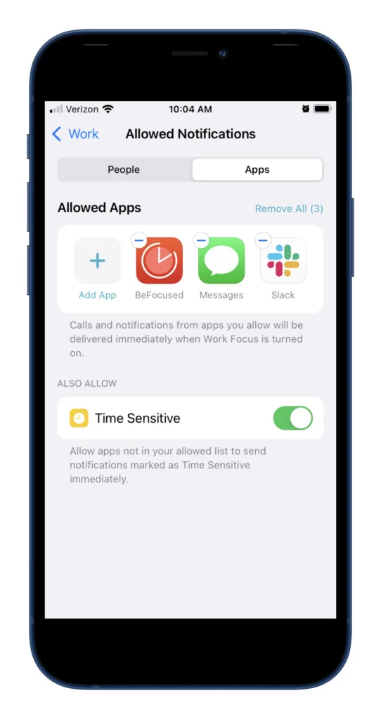 Focus mode on iOS 15 lets your choose which apps to receive notifications from and when you want to receive them.