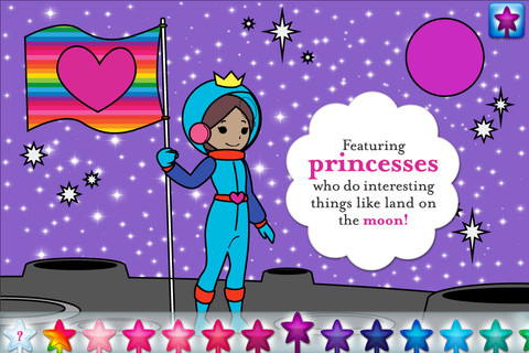 Princess Fairy Tale Maker is like coloring app meets make-your-own adventure book. With tiaras.