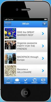 What’s on your bucket list? iWish helps organize dreams for iPhone and Android users