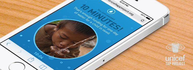 UNICEF Tap Project puts your smartphone to work for good when you’re not using it all. Brilliant.