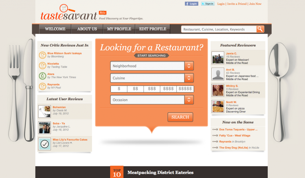 Taste Savant: A new restaurant review site for discerning foodies. As in, not Yelp.