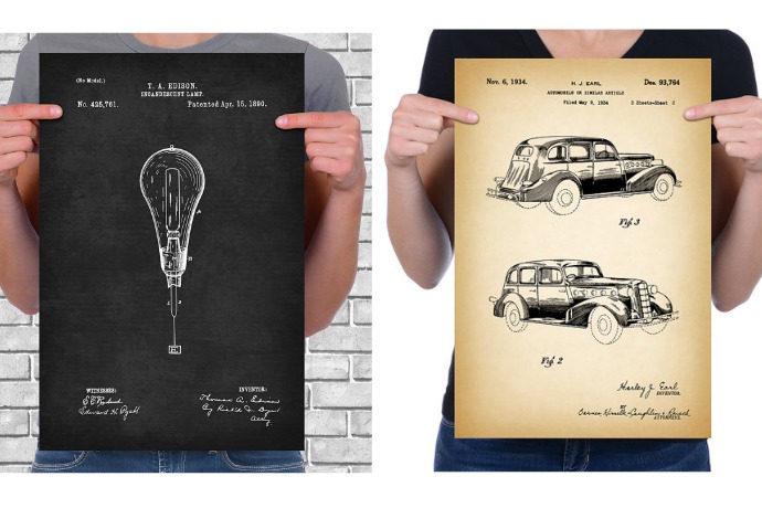 Vintage patent drawings take artistic geekery to old heights