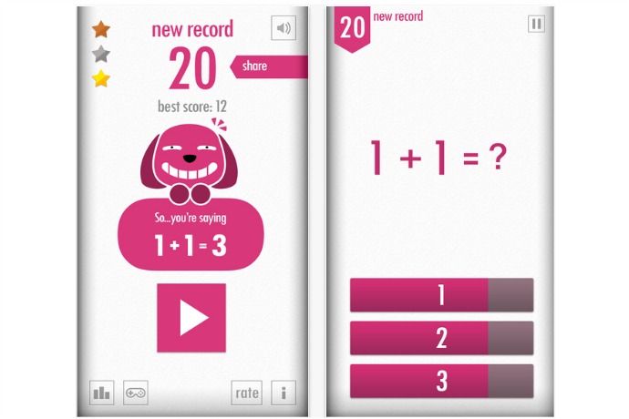 1+2=3 app: A fun, free brain teaser app that’s not as easy as it sounds.