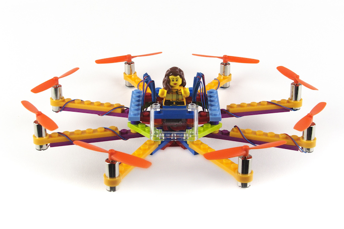 Flybrix kits let kids build their own LEGO drones. Then crash them. Then build them again.