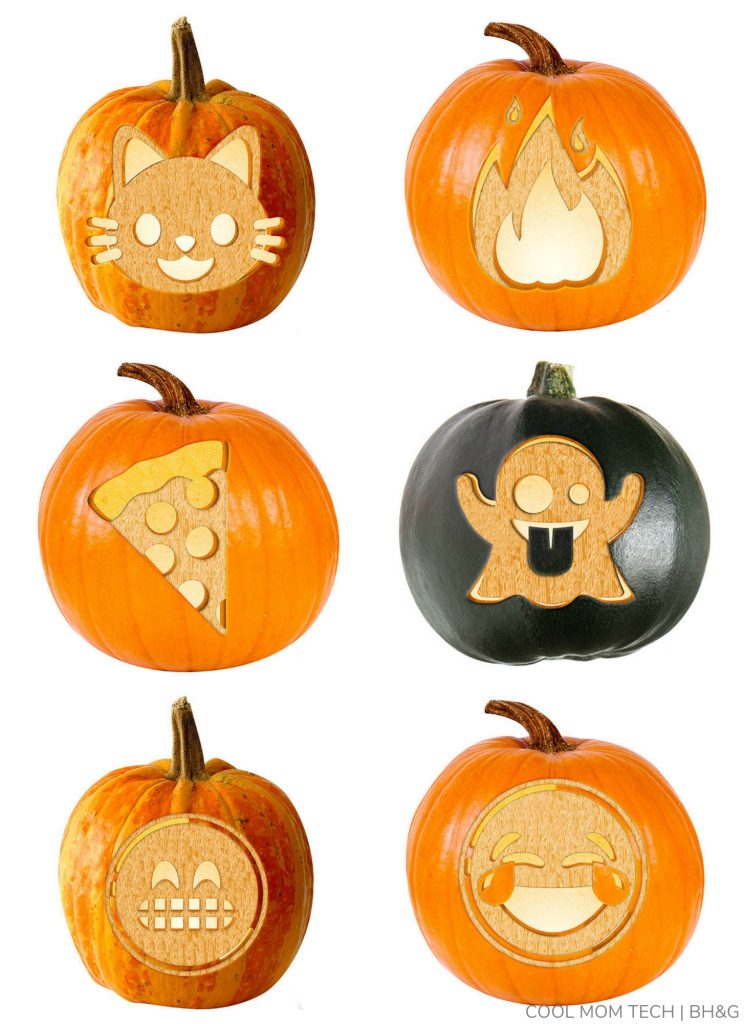 20 free emoji pumpkin carving templates from BH& G | Cool Mom Tech