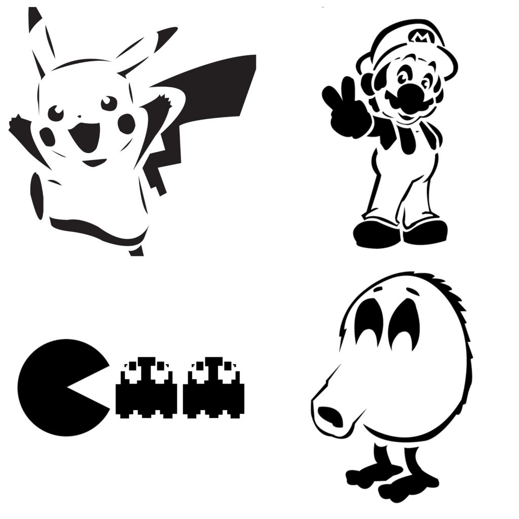 29 free video game character pumpkin carving templates from pumpkin pile