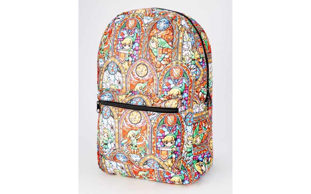 Legend of Zelda Stained Glass Link backpack, now on sale! | cool gamer back to school gear | coolmomtech.com