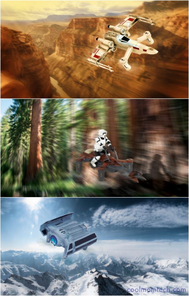 The new Propel Star Wars drones: X-Wing, Tie Fighter and Speed Bikes that are perfect replicas of the real Star Wars flyers! | coolmomtech.com