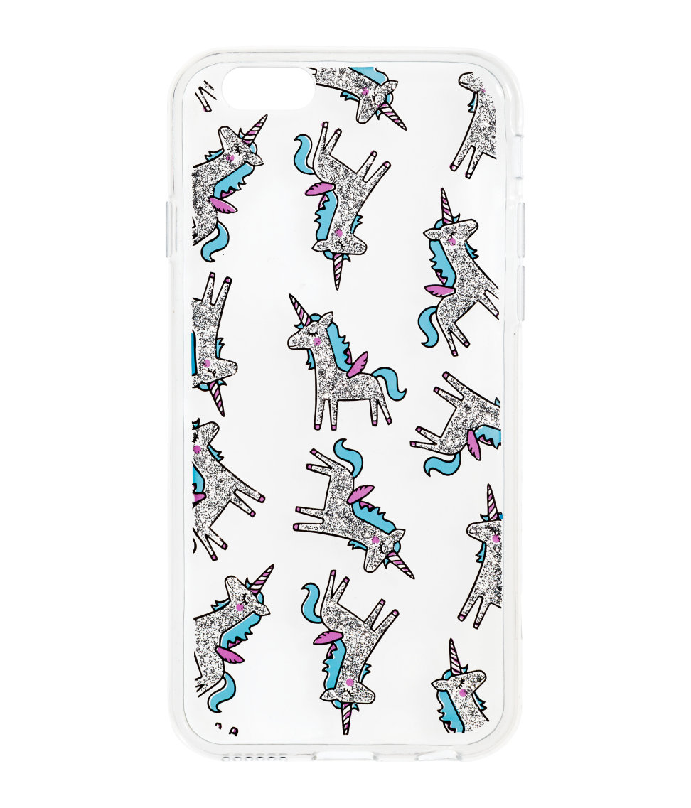 Unicorn iPhone cases: Clear unicorn case at H&M
