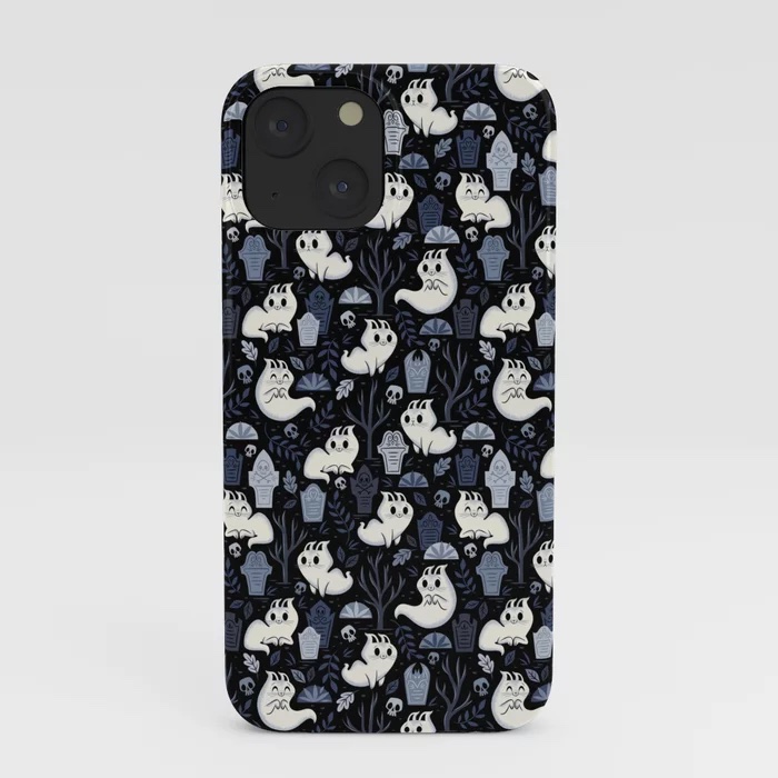 Halloween iPhone cases you can use all year: Cemetery ghost cat case from There Will Be Cute