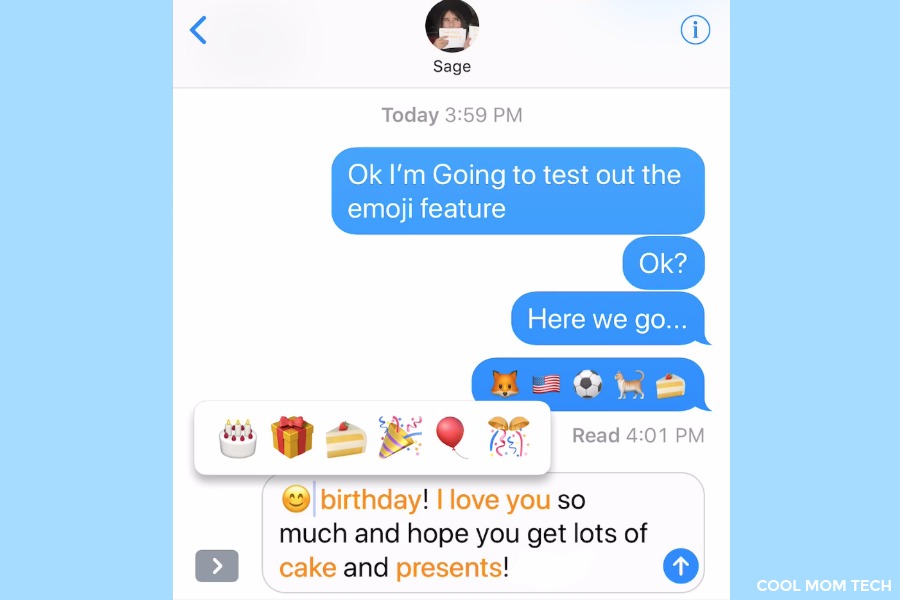 A cool time-saving emoji keyboard trick for iPhone (courtesy of my 10 year old)