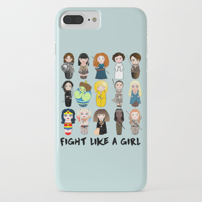 Girl power phone cases: Fight like a girl kokeshi superheroes