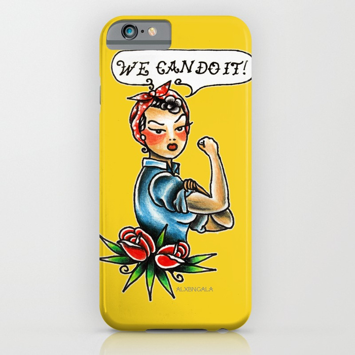 Girl power phone case: We can do it Rosie the Riveter illustration by Alxbngala