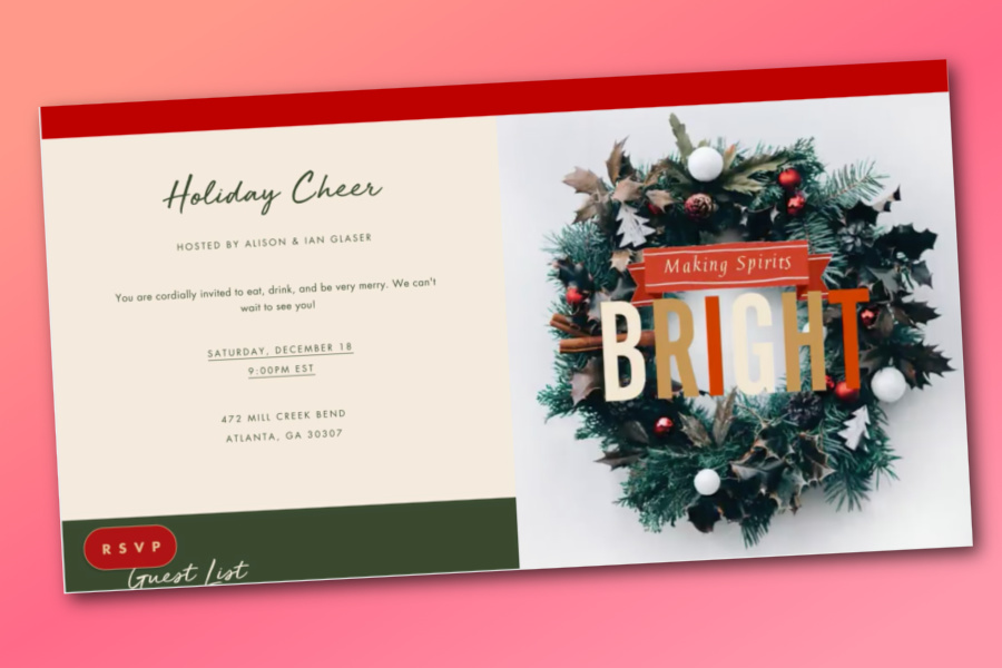 For last-minute online holiday invitations, Paperless Post Flyers are the best!