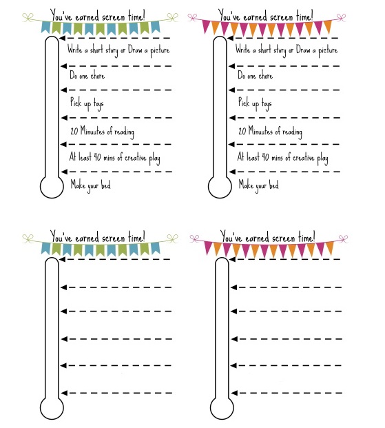 Chore Chart For Electronic Time