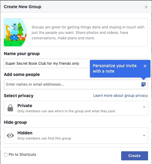 Safe socializing using tech: Facebook group