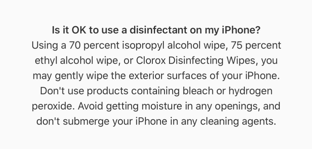 Apple's tips for cleaning phones and gadgets safely