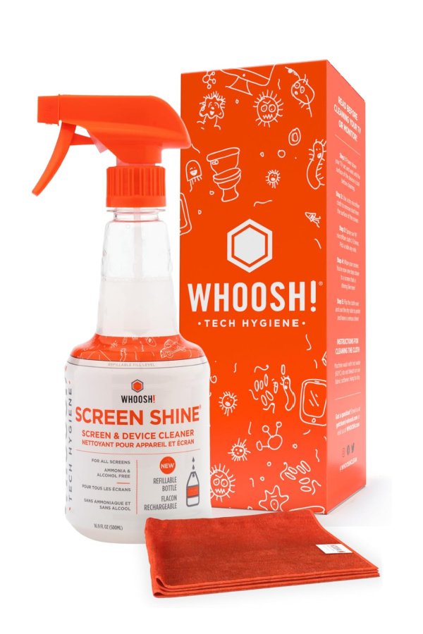 Whoosh Screen Shine 2.0 - an amazing and safe cleanser for your phones, computer screens, TV, glasses and more