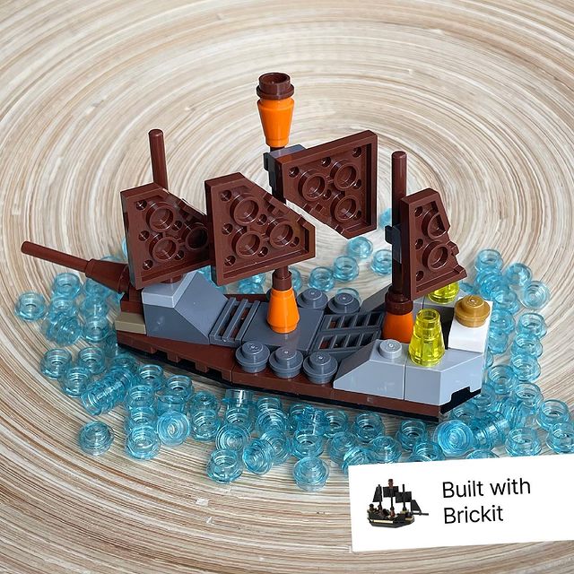 This tiny ship is one of the cool LEGO ideas you get from the Brikit app, which scans your LEGO bricks then offers ideas