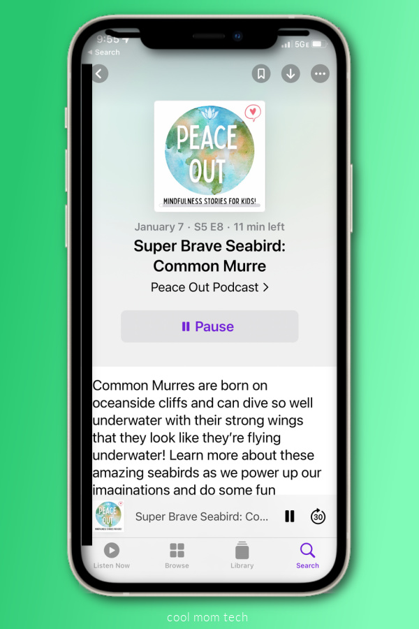 Excellent mindfulness podcasts for kids with anxiety: Peace Out: Mindfulness Stories for Kids