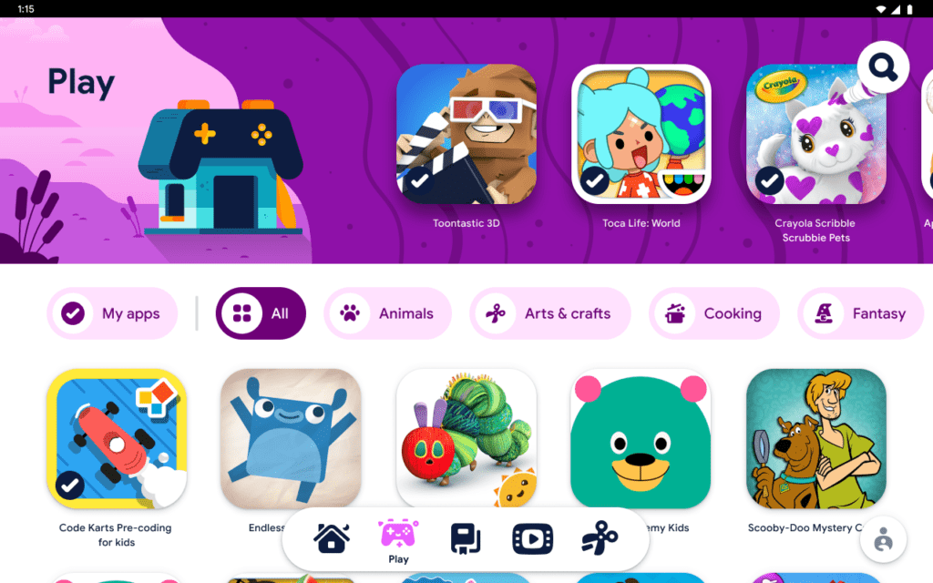 The Google Kids Space Play Tab has lots of apps and games that are approved by experts | sponsor