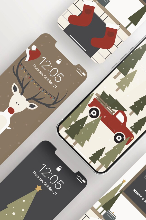 Modern holiday wallpaper from Hey Lady Design