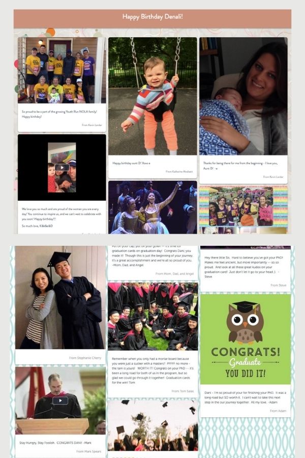 Use Kudoboard to collect well-wishes in photo or video form for a special person's celebration